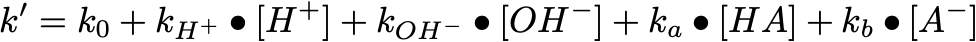 k' observed rate constant