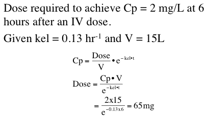 Information for dose calculation