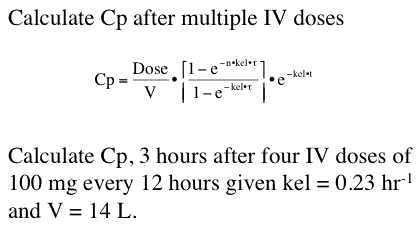 Cp after multiple IV bolus doses