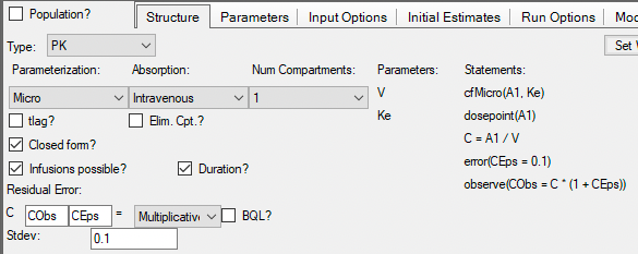 Set up the PK Model
