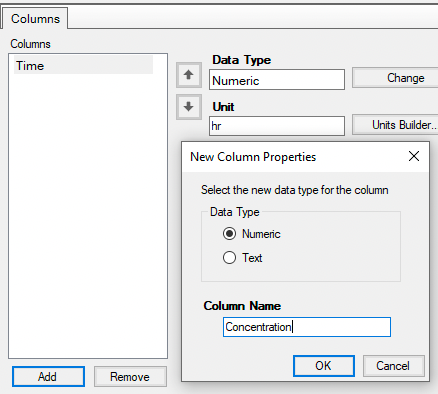 Specify Data Columns
