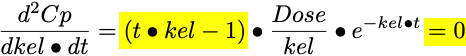 d<sup>2</sup>Cp/dkel.dt versus time