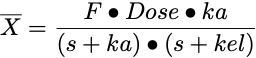 Laplace transform of amount in body after oral administration