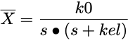 Laplace transform of amount in body IV infusion