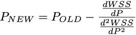 Equation for one Parameter Value according to the Gauss-Newton Method - One Parameter