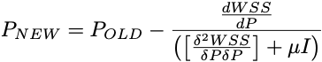 Equation for new parameter using Marquardt's Method