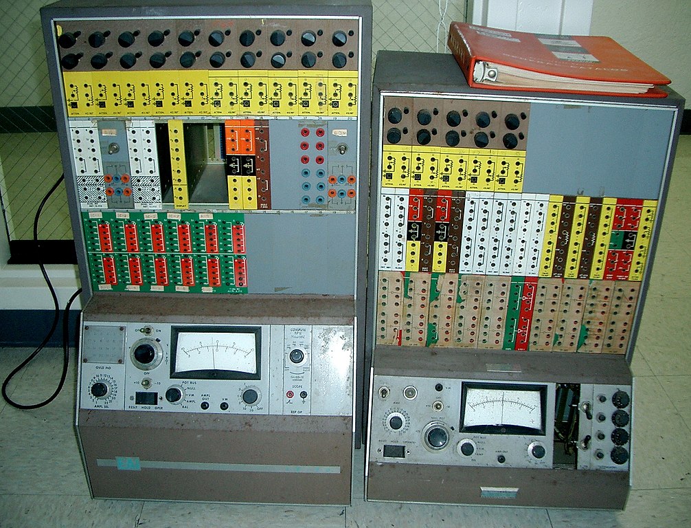 Analog computers with patch panel
