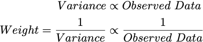 Variance proportional to Observed Value