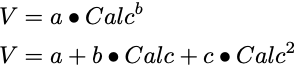 Example Variance Equations