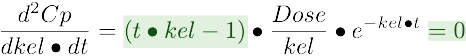 d<sup>2</sup>Cp/dkel.dt versus time