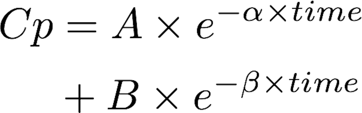 Two Compartment Model Equation