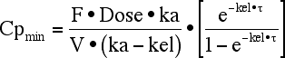 Cp(min) if exp(-ka*tau) -> zero